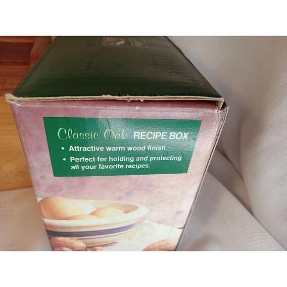 Alco Classic Oak Recipe Box New In Box Recipe Box - Picture 3 of 11